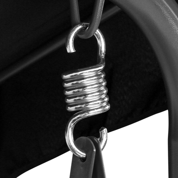 Gardeon Outdoor Furniture Swing Chair Hammock 3 Seater Bench Canopy Black Swing Seats