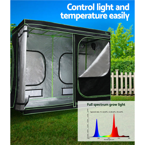 Greenfingers Grow Tent 2200W Led Light Hydroponic Kit System 2.4X1.2X2m Grow Tents Dry Racks & Shelves