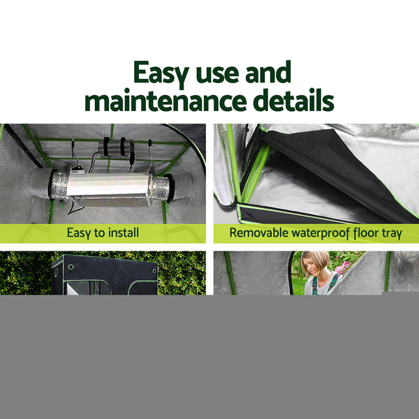 Greenfingers Grow Tent 2200W Led Light Hydroponic Kit System 2.4X1.2X2m Grow Tents Dry Racks & Shelves