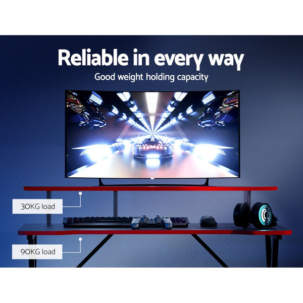 Artiss Gaming Desk Computer Desks Table 2 Tiers Storage Study Home Ofiice 100Cm Home Office Desks