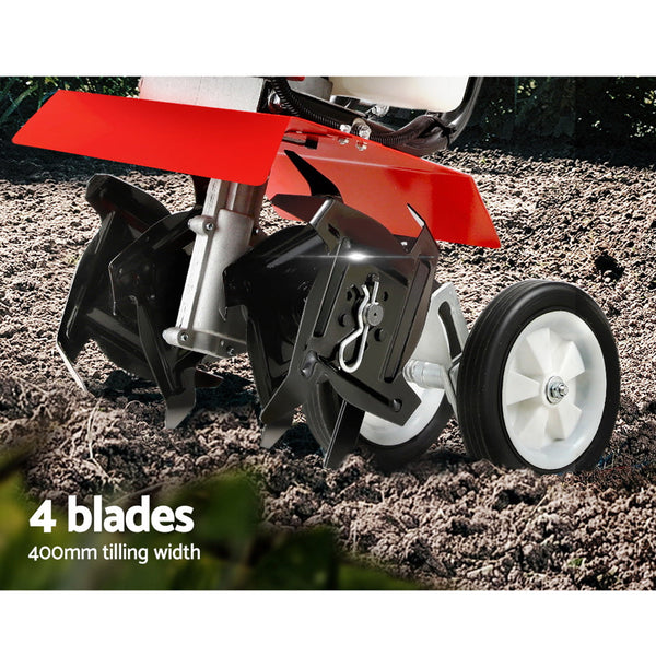 Giantz 88Cc Tiller Garden Cultivator Rototiller 4 Blades Soil Plower Rotary Hoe Hoes & Cultivators