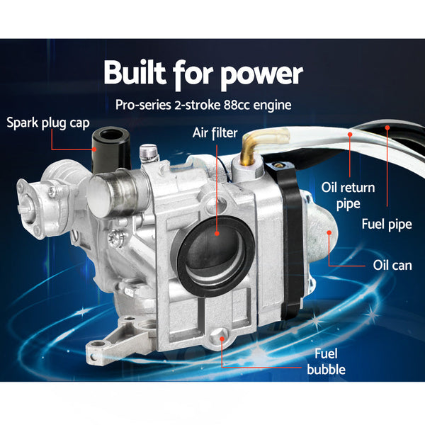 Giantz 88Cc Petrol Garden Cultivator Tiller Rotary Hoe 4 Tine Rototiller Hoes & Cultivators