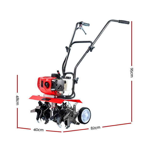 Giantz 88Cc Garden Cultivator Tiller Petrol Rotary Hoe 36 Tines Rototiller Hoes & Cultivators