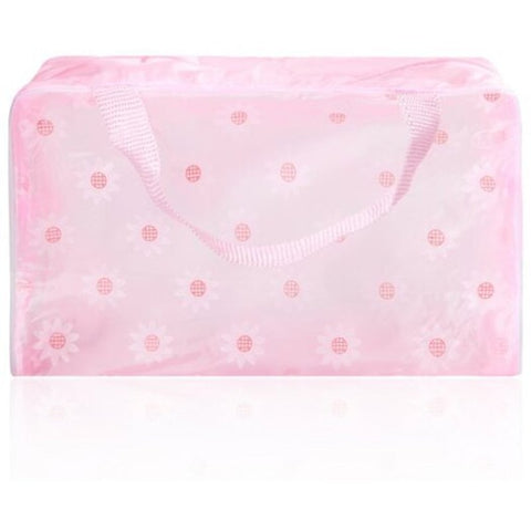 Lovely Floral Practical Convenient Waterproof Translucent Bath Wash Bag Pink