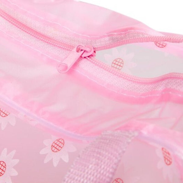 Lovely Floral Practical Convenient Waterproof Translucent Bath Wash Bag Pink
