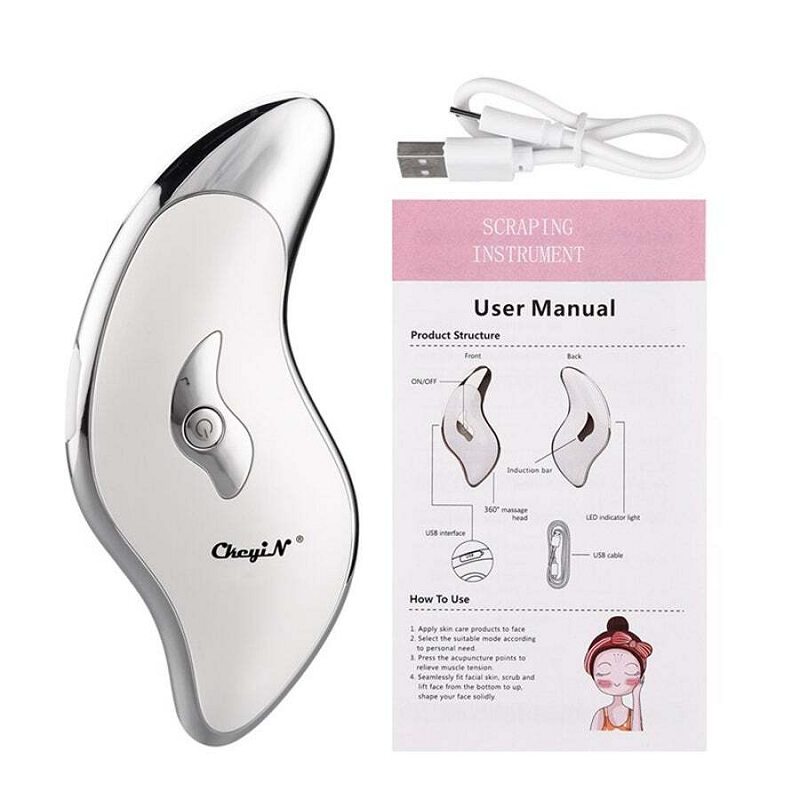 Guasha Face Lifting Tool Skin Care Massage Electric Facial Body Slimming Tools Wrinkle Removal Device Warmer Scraping Massagers
