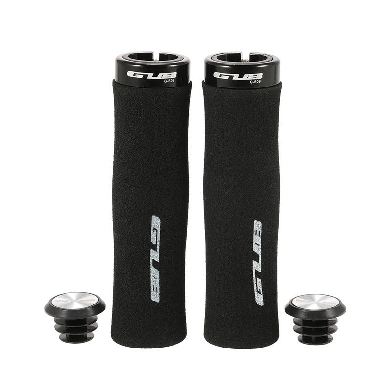1 Pair Of Anti Slip Cushioned Bike Mtb Handlebar Locking Grips Cycling With End Plugs Caps For Folding Bikes Blau Handlebar Grips Tape & Pads