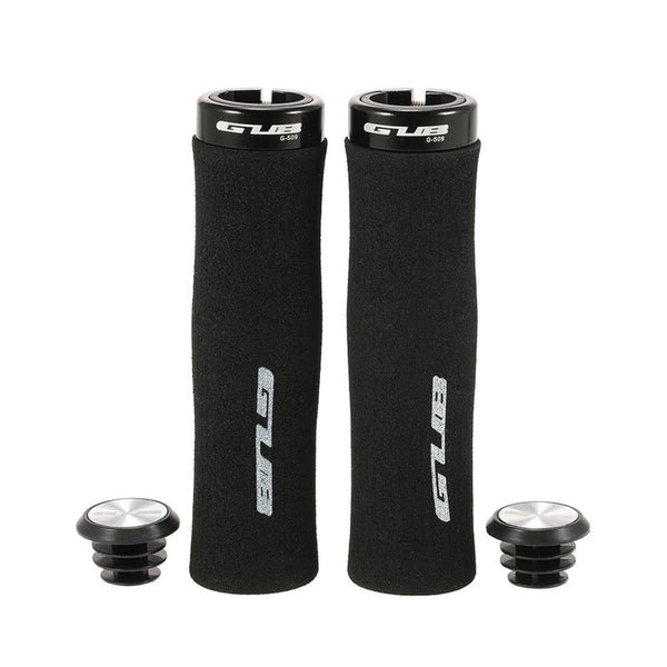 1 Pair Of Anti Slip Cushioned Bike Mtb Handlebar Locking Grips Cycling With End Plugs Caps For Folding Bikes Blau Handlebar Grips Tape & Pads