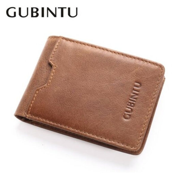 Genuine Leather Male Purse Card Holder Fashion Man Bifold Wallet Brown Wallets