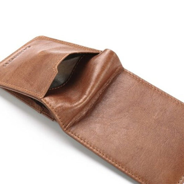 Genuine Leather Male Purse Card Holder Fashion Man Bifold Wallet Brown Wallets