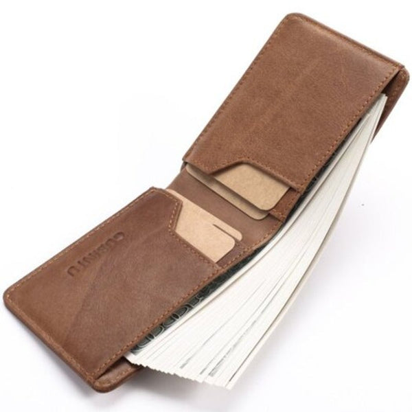 Genuine Leather Male Purse Card Holder Fashion Man Bifold Wallet Brown Wallets