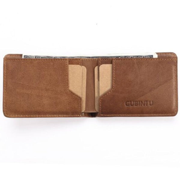 Genuine Leather Wallet Men Credit Card Holder Money Clip Coin Purse Coffee Wallets