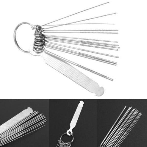 Guitar Bridge Saddle Nut Files 13 Needles Tool Set Silver Guitar Parts