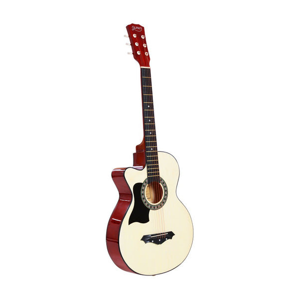 Alpha 38 Inch Acoustic Guitar Left Handed Natural For Acoustic Guitars
