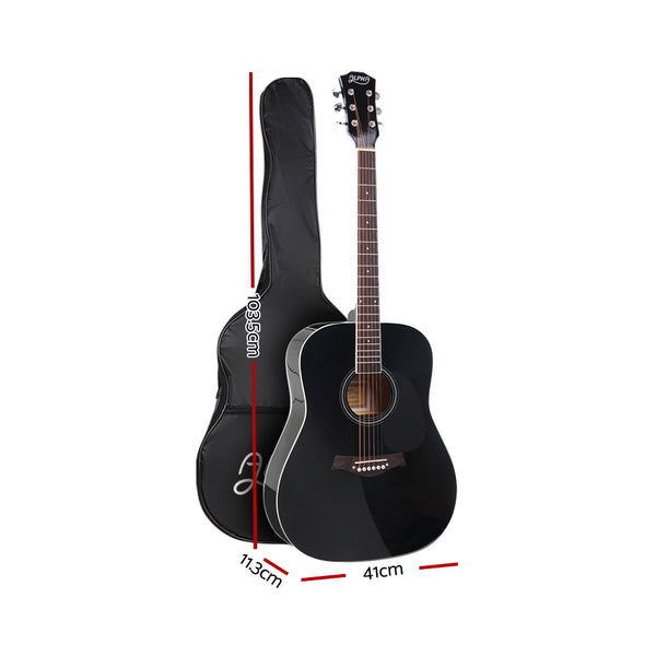 Alpha 41 Inch Acoustic Guitar Black Acoustic Guitars