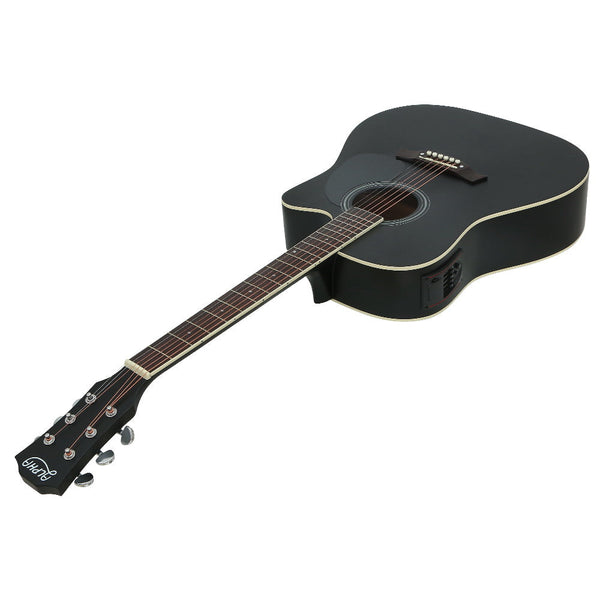 Alpha 41 Inch Electric Acoustic Guitar Classical Full Size Eq Capo Black Acoustic Guitars