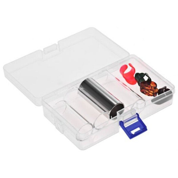 Guitar Slides Set 3 Size Glass 4 Pcs Metal Thumb Finger Picks Multi Guitar Accessories