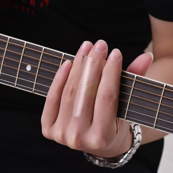 Guitar Slides Set 3 Size Glass 4 Pcs Metal Thumb Finger Picks Multi A