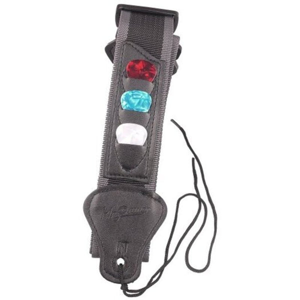 Guitar Strap With 3 Pick Holders For Electric / Acoustic Gray Black Guitar Accessories