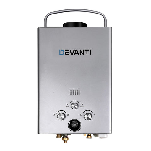Devanti Portable Gas Water Heater 8Lpm Outdoor Camping Shower Grey