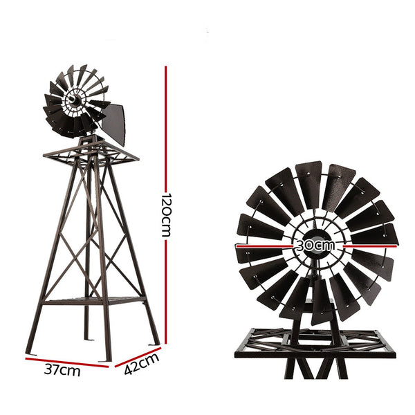 Gardeon Garden Windmill 120Cm Metal Ornaments Outdoor Decor Ornamental Mill Windmills & Wind Spinners