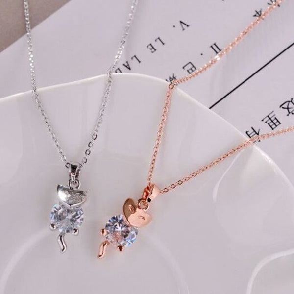 Gz 0035 Simple Stylish 18K Gold Plated Necklace Silver