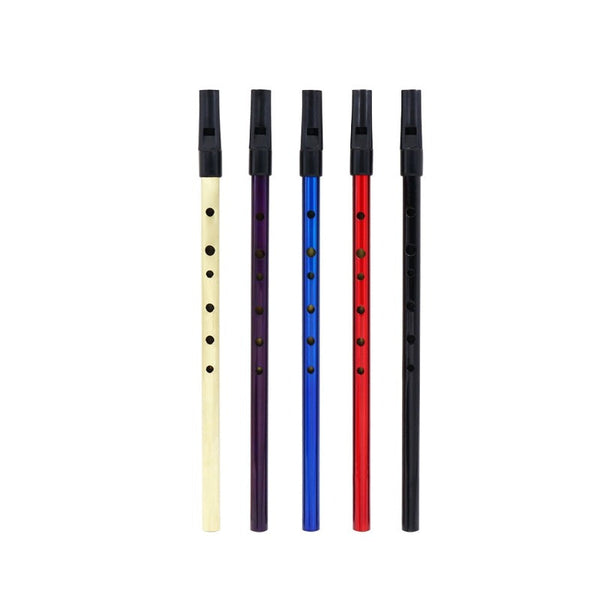 6 Hole Flute D Key Tin Penny Whistle Metal Instrument Woodwind Musical Beginners Accessories Whistles