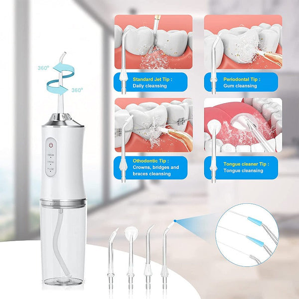 220Ml Rechargeable 3 Modes Oral Irrigator Water Flosser Air & Water Flossers