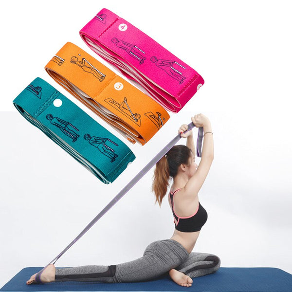 Yoga Stretch Resistance Bands Pink / Orange Blue Home Gym Fitness Pilates Workout