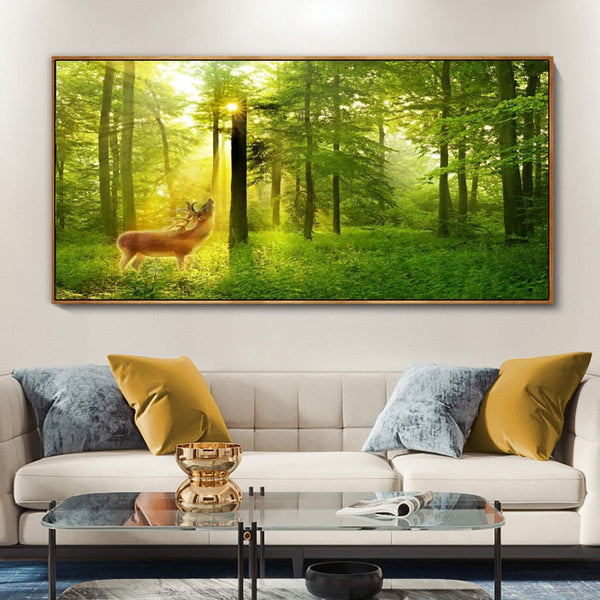 Natural Forest Wall Art Pictures Canvas Painting Landscape Living Room Decor Posters & Prints