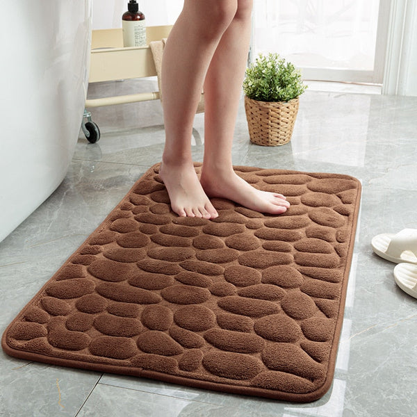 Comfortable Stone Design Rebound Memory Foam Bath Mat Bath Mats Rugs & Toilet Covers