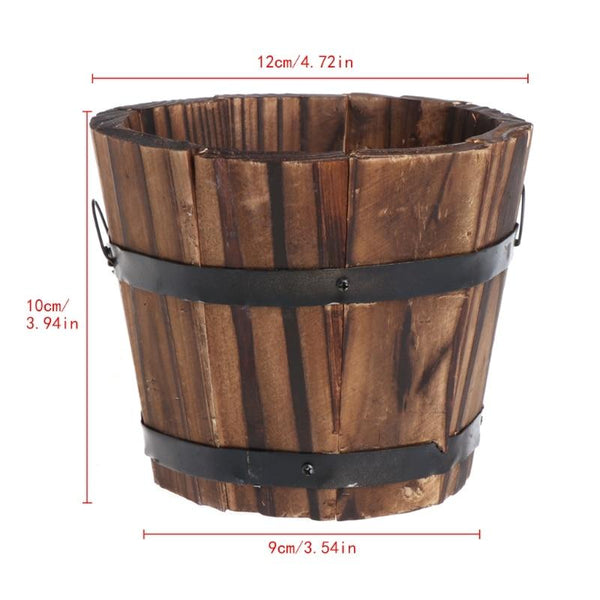 Mini Flower Pot Whiskey Barrel Planter Desktop Garden Decor Baskets Pots Window Boxes