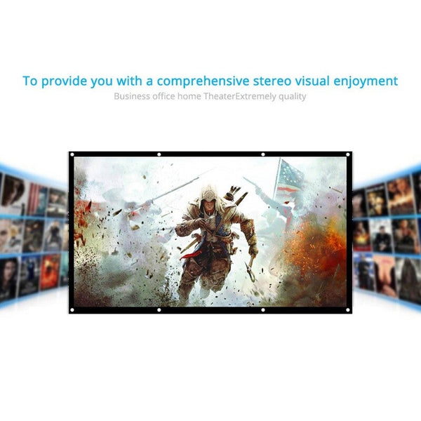 H120 169 Inch Portable Foldable Projector Screen White Projector Screens