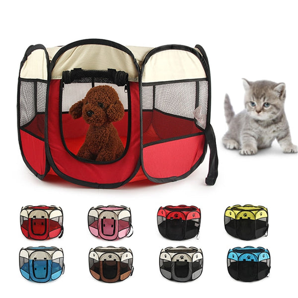 Octagonal Folding Pet Tent Dog House Indoor Playpen Fences & Pens