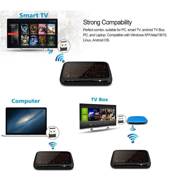 2.4Ghz Air Mouse Keyboard Plug And Play Full Screen Touch Qwerty Keyboards & Keypads