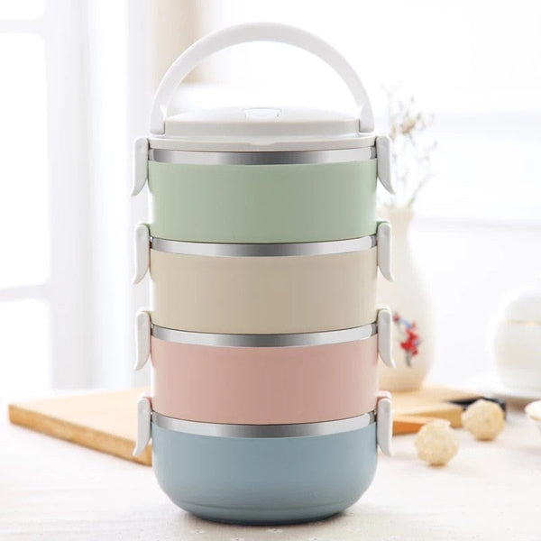 2/3/4 Layers Stainless Steel Thermal Lunch Boxes Portable Food Container Lunchboxes