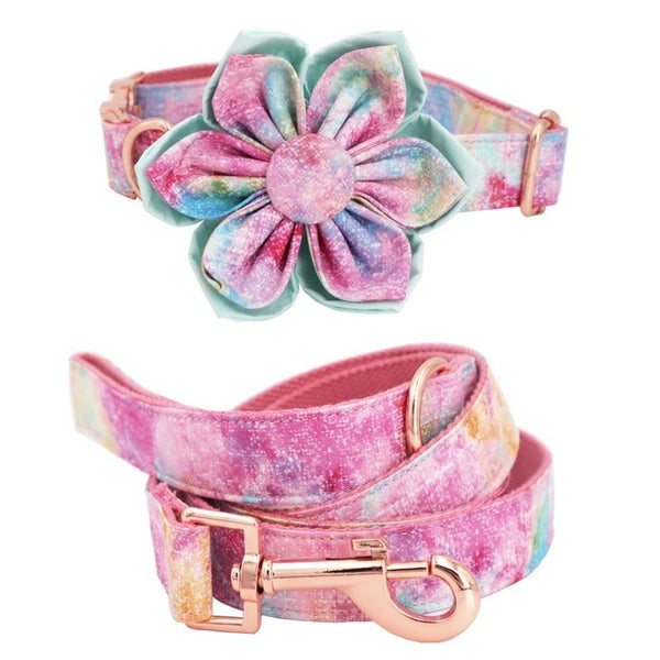 Handmade Dream Girl Dog Collar With Optional Matching Leash Flower Leads & Head Collars