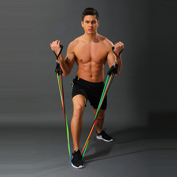 17 Pieces Latex Pull Rope Resistance Bands Kit Gym Equipment Resistance Trainers