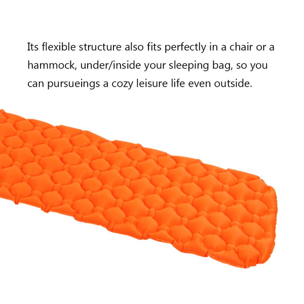Inflatable Sleeping Pad Thickening Camping Mat Orange Sleeping Mats