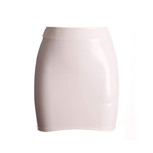 Shiny Patent Leather Faux Latex Tight Short Mini Skirt Fetish Women