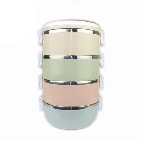 2/3/4 Layers Stainless Steel Thermal Lunch Boxes Portable Food Container Lunchboxes