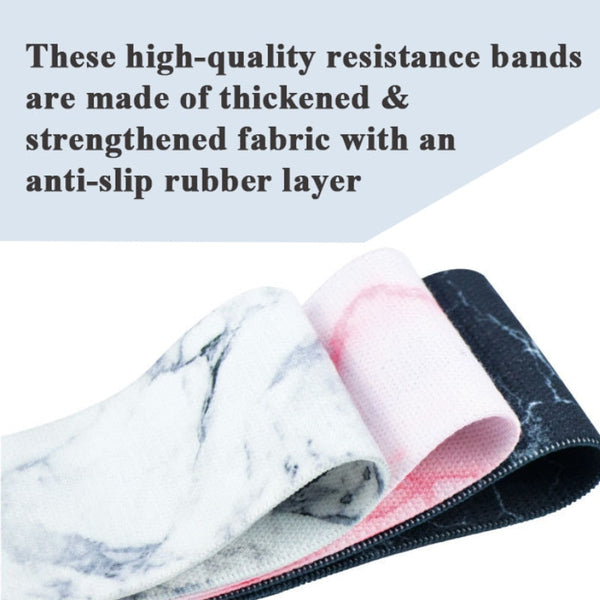 3Pcs Set Marble Pattern Resistance Booty Bands Home Fitness Workout Resistance Trainers