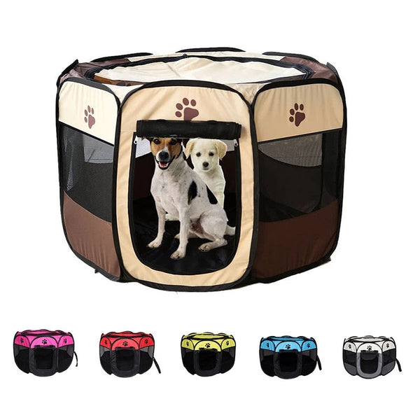 Octagonal Folding Pet Tent Dog House Indoor Playpen Fences & Pens