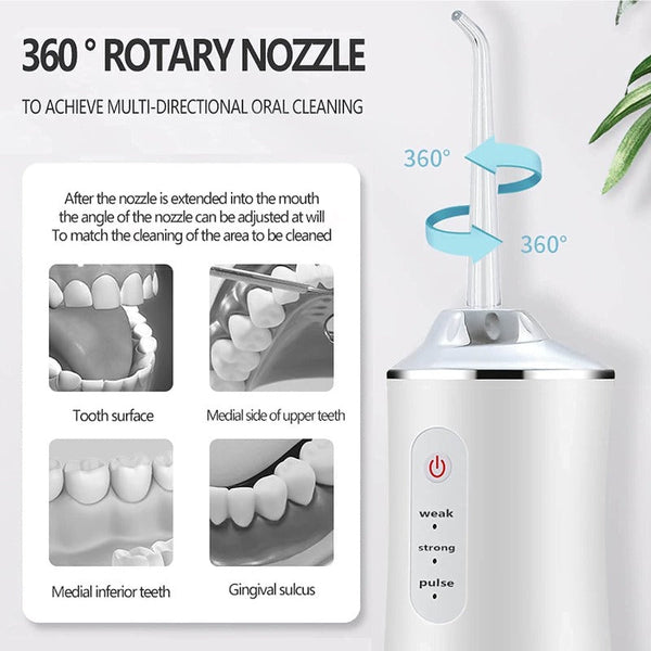 220Ml Rechargeable 3 Modes Oral Irrigator Water Flosser Air & Water Flossers