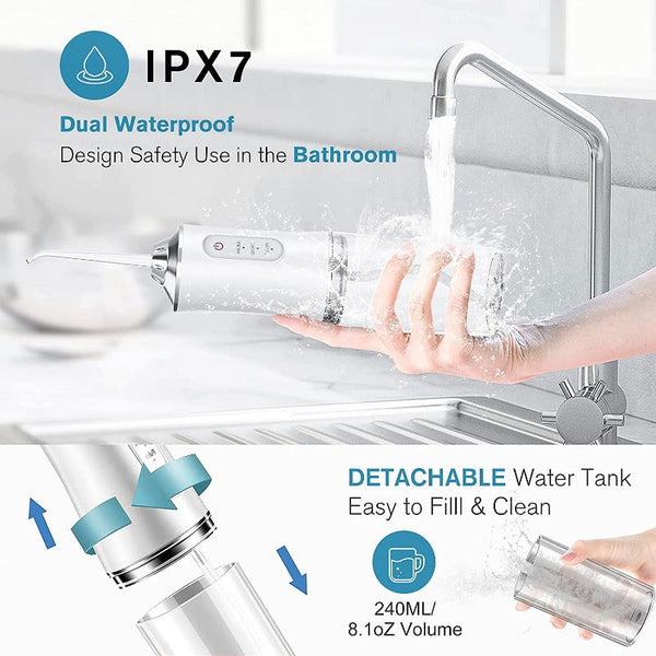 220Ml Rechargeable 3 Modes Oral Irrigator Water Flosser Air & Water Flossers