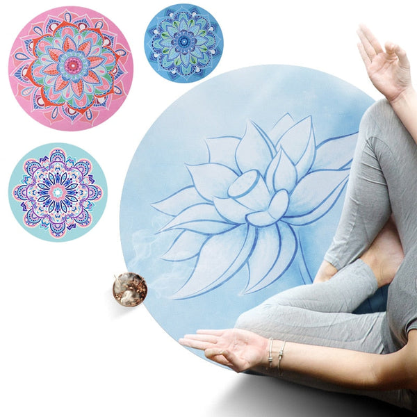 60Cm Round Suede Non-Slip Mandala Yoga Meditation Mat