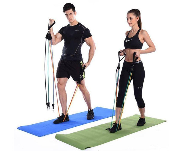 11Pcs Latex Resistance Bands Set Pull Rope Fitness Exercise Training Yoga Gym Resistance Trainers