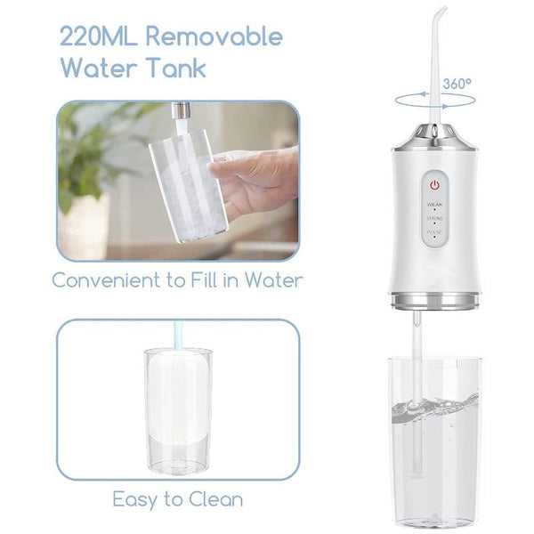 220Ml Rechargeable 3 Modes Oral Irrigator Water Flosser Air & Water Flossers