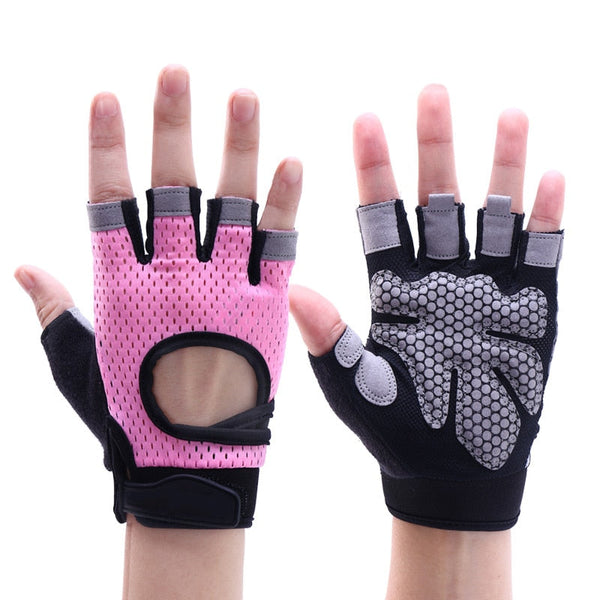 Half Finger Non Slip Breathable Fitness Weight Lifting Gloves Women Gloves Straps & Hooks