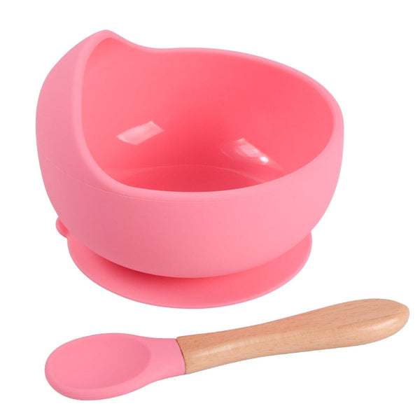 Silicone Baby Feeding Bowl Tableware For Kids Waterproof Suction With Spoon Baby Feeding Sets